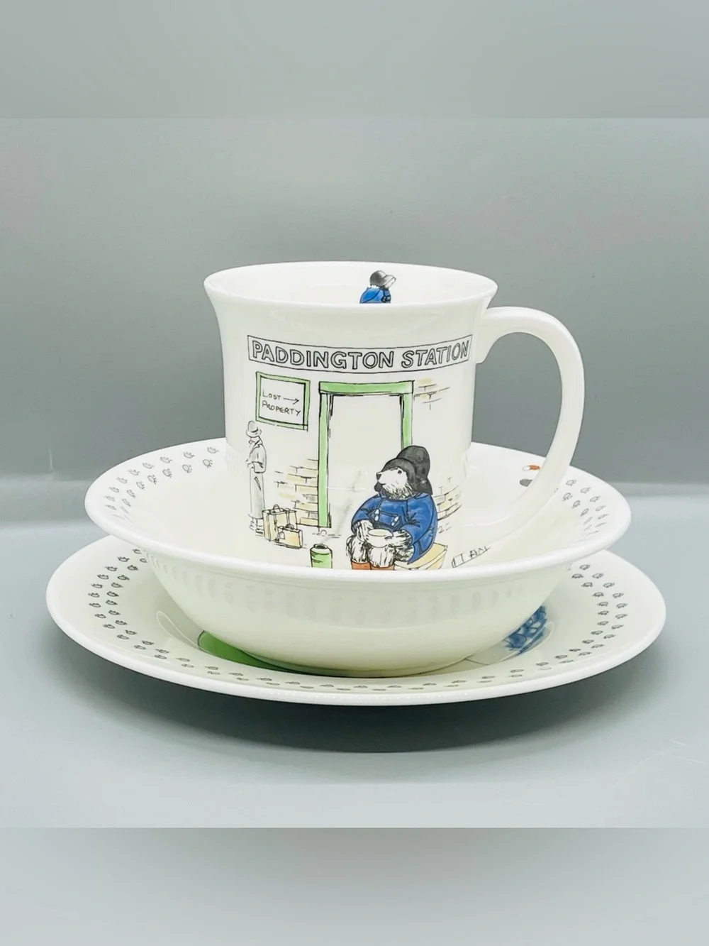 COALPORT Paddington Station Bear Bone China Childs Tea Coffee Mug Bowl Plate Set